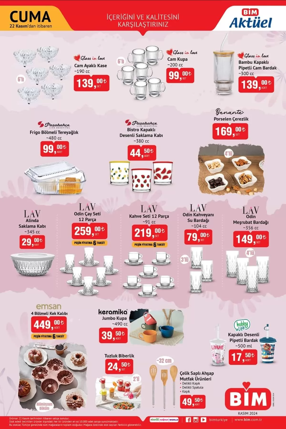 Bim 22 Kasım 2024 Mutfak Eşyaları Ürünler Kataloğu